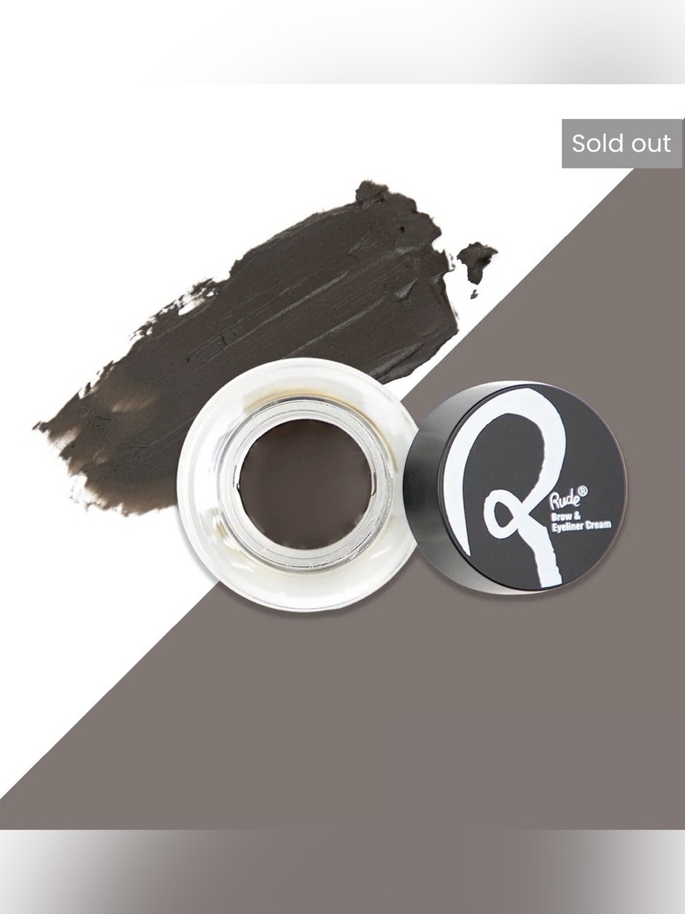 New Rude Cosmetics Strip Tease 2-in-1 Brow & Eyeliner Cream Brown Paraben Free